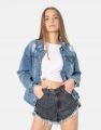Pavilion DNMX ripped jeans for women Blue Denim Jacket - Casual Slim Fit with Button Closure  High-quality denimDenim Jacket, Women's Jacket, Casual Jacket, Blue Jacket, Streetwear, Outerwear, Slim Fit, Fall Fashion, Jean Jacket,. 