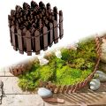 5x100cm Mini Wooden Fence Miniature DIY Fairy Garden Accessories Wood Barrier Dollhouse Showcase Craft Home Terrarium Decoration. 