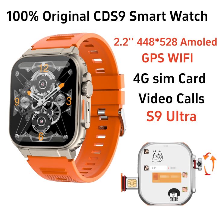 NEW S9 Ultra 4G Android Smart Watch With 2.2'' Amoled 448*528 Resolution Google Play Store Video Calls For Huawei Iphone Xiaomi