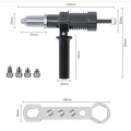 Electric Riveting Machine Adapter Rivet Tool Metal+Plastic with 2.4/3.2/4.0/4.8 mm Diameter Rivet Head Drill and Handle Wrench Rivet Tool.. 