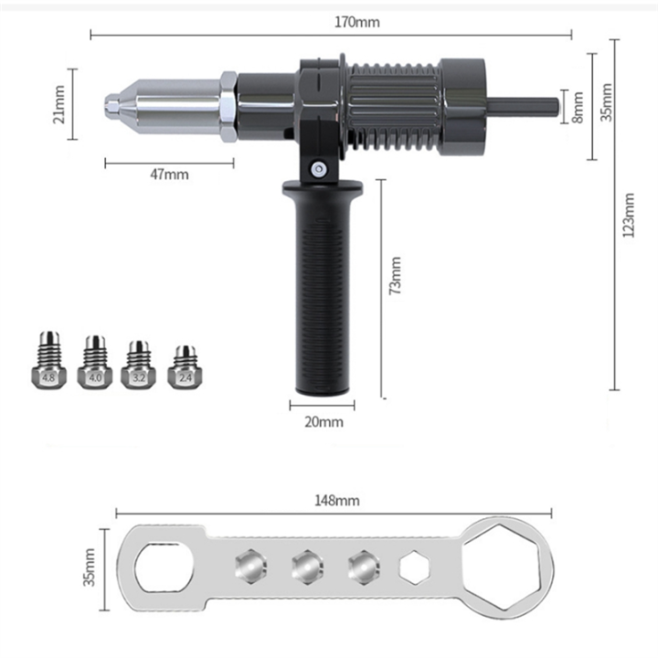 Electric%20Riveting%20Machine%20Adapter%20Rivet%20Tool%20Metal+Plastic%20with%202.4/3.2/4.0/4.8%20mm%20Diameter%20Rivet%20Head%20Drill%20and%20Handle%20Wrench%20Rivet%20Tool.%20-%20Image%202