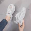 Women Casual Shoes Women Trainers Nonslip Breathable Low Top Chunky Platform Sneakers for Women for Walking Casual Outdoor Female Women , White, 39.