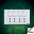 VGTEC - 5 gang socket with  switch (Exclusive series). 