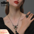 Spider-Shaped Faux Gem Necklace Earrings Ring Alloy Exaggerated Women Halloween Ornament Party Jewelry. 