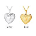 Love Heart Secret Message Locket Necklace Pendant DIY Photo Picture Locket Vintage Gift For Lover Couples Custom Message. 