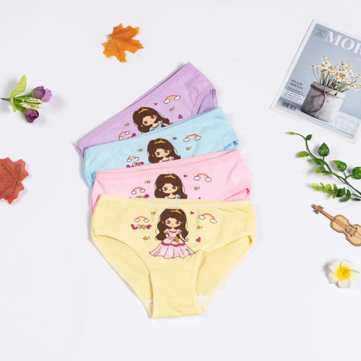Pack%20of%204%20-%20Assorted%20Panties%20for%20Children%20Elastic%20Kids%20Girl%20Briefs%20Brand%20New%20Underpants%20for%20Kid%20-%20Image%204
