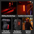 Laser Bike Light Smart Sensor Brake Taillight Rear Safety Warning Bicycle Light USB Rechargeable Waterproof Helmet Cycling Light. 