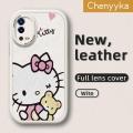 Chenyyka For OPPO A55 4G Case Cute Kitty Thin Leather Soft Silicone Full Lens Cover Camera Protect Cases Shockproof Back Cover Casing Softcase. 
