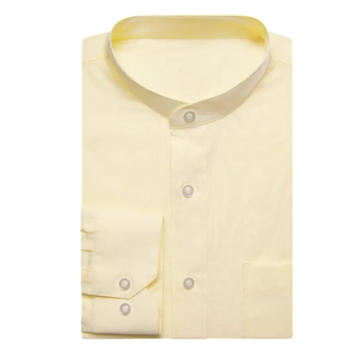 Hi-Tie%20Silk%20Mens%20Shirts%20Mandarin%20Collar%20Long%20Sleeve%20Jacket%20Shirt%20Soft%20Elegant%20Light%20Male%20Blouse%20Pink%20Green%20Yellow%20Black%20White%20-%20Image%202