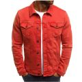 2024 new Men's Casual Retro Washed Denim Top Autumn trend loose large size denim jacket men tooling jacket men's jacket.