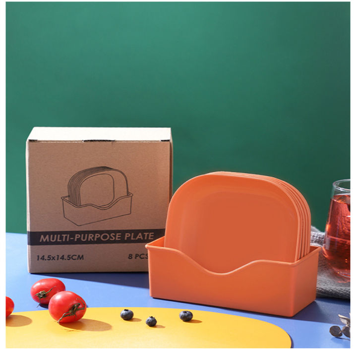 Tableware%20Spit-Bone%20Dish%20Easy%20To%20Clean%20Food-Grade%2010-Piece%20Set%20Japanese-Style%20Plate%20Japanese%20Design%20Square%20Plate%20Fruit%20Plate%20-%20Image%207