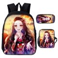 Beautiful Kamado Nezuko Backpack Boys Girls Demon Slayer School Bag 3 Pcs Set Book Bags Pencil Bag Back To School Gifts Mochila. 
