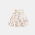 Girl's dress, children's cardigan sleeveless top, princess floral skirt, printed with foreign style, cute girl in summer. 
