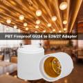 Migeet 4 Pcs GU24 to E26 E27 Adapter LEDs Light Bulb Holder Socket Converter PBT Fireproof Material GU24 Pin Base Fixture to E26 E27 Standard Screw-in Socket. 