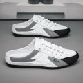 Spring Summer 2024 Men's Flat Casual Shoes Trend Soft Sole Driving Shoes Half Shoe Shoes Men's Trend. 