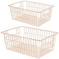 Wire Stroage Baskets,Farmhouse Metal Wire Basket Freezer Office Storage Organizer Bins with Handles for Kitchen Cabinets. 