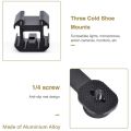 Triple Cold Shoe Mount Universal Extension Bracket Holder Adapter for LED Video Light DSLR Phone Gimbal Stabilizer. 