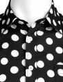 Black White Polka Dot Shirt Men Chemise Homme Casual Button Up Mens Dress Shirts Garden Point Camisas Masculina USA Size XS-XXL.