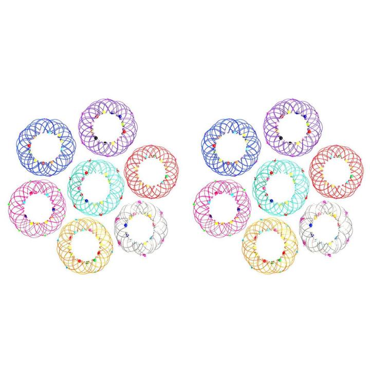ARELENE 14PCS Magic Mandala Flower Basket Toy Magic Loops Wire Fidget Toy Flexible Basket Soft Magical Toys for Adults Kids