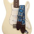 Acoustic guitar strap 41 inch electric guitar folk style cotton woven heat transfer classic crossbody shoulder strap. 