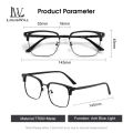LouisWill Men TR90 Non-Prescription Glasses Anti Blue Light Flat Mirror Eyewear Can Be Paired With Myopia Gasses Half Frame Design Outdoor Travel Men Trendy. 