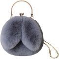 Fur Bag Bag Women's Hand Plush Bag Bag Bunny Ears Fashion Round 2020 New Imitation Fur Bunny Bag Bag.