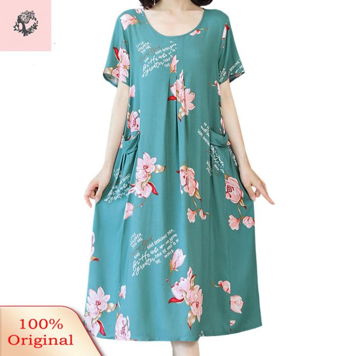 Sunnyheart%20Summer%20Dress%20Breathable%20Big%20Pockets%20Round%20Neck%20Mother%20Dress%20-%20Image%202
