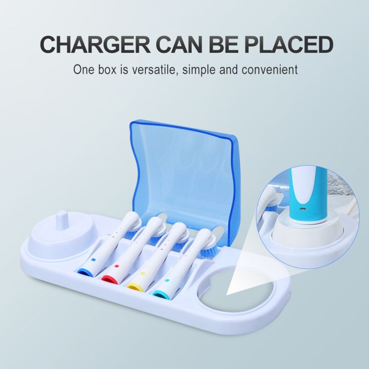 for Oral B Portable Electric Toothbrush Holder Travel Safe Case Box Toothbrush Camping Storage Case with 4 Brush Head Box