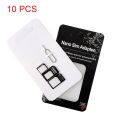 10 Set Nano Micro Mini Standard SIM Card Adapter Kit Set Adapter Tools EM88. 