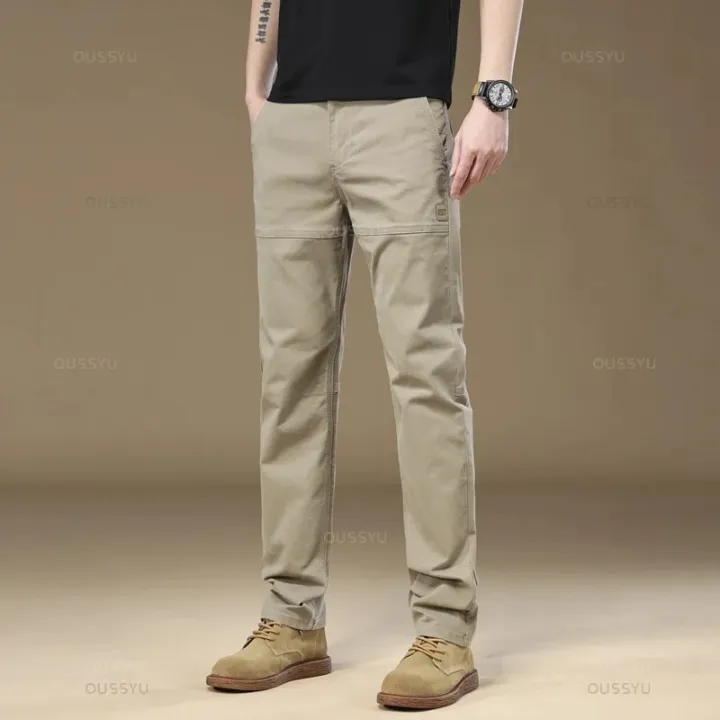 MINGYU%20Brand%20Clothing%20Men's%20Cargo%20Work%20Pants%2097%25Cotton%20Thick%20Solid%20Color%20Wear%20Korean%20Grey%20Casual%20Trousers%20Male%20Large%20Size%2038%2040%20-%20Image%204