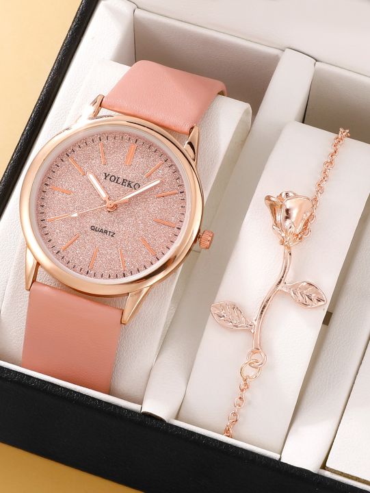 Minimalist%20Pretty%20Women%20Leather%20Quartz%20Watch%20&%201pc%20Bracelet%20-%20Image%202