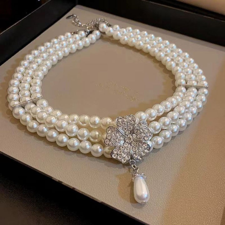 Vintage%20Multi%20Layer%20Pearl%20Choker%20Elegant%20Trendy%20Oval%20Wedding%20Gift%20Necklace%20-%20Image%203