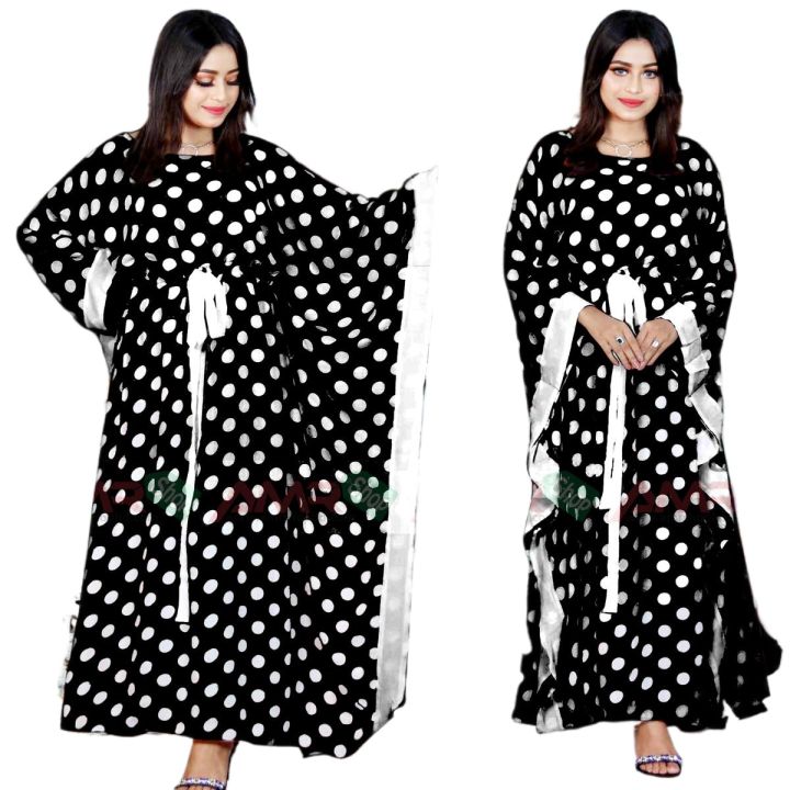 New%20Attractive%20Womens%20Premium%20Quality%20Linen%20Dot%20Print%20One%20Piece%20Kaftan%20Stylish%20Comfortable%20Casual%20Dress%20-%20Image%202