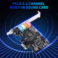 PCI-E Sound Card CMI8738 5.1 Channel PCI-E Desktop Computer Sound Card Support 6-Channel Stereo Surround Output Audio Sound Card. 