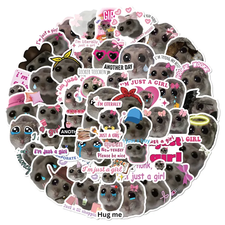 56pcs%20Sad%20Hamster%20Meme%20Room%20Decor%20Wall%20Art%20Stickers%20Papel%20Tapiz%20Pared%20Adhesivo%20Pegatinas%20De%20Pared%20Impermeable%20Cozinha%20Bookmark%20Eatop%20-%20Image%203