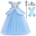 Main dress with crown hand-played costume children's clothing Cinderella cosplay girl sequin male set birthday party prom dress 3-10 years old. 