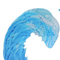 Ocean Wave Fused Glass Sculpture, Creative Gradient Blue Wave Sculpture Ornament Decoration, Ocean Waves Shape Resin Art Crafts for Home Decor.