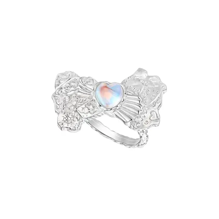 Gradient%20Love%20Moonstone%20Ring%20Tin%20Foil%20Texture%20Silver%20Bow%20Adjustable%20Ring%20Niche%20Heart%20Shaped%20Open%20Ring%20-%20Image%205