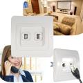 Conventional Telephone ph one Dual Two Electric Wall Station Socket Outlet Panel Face Plate. 
