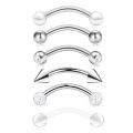 6Pcs/lot Stainless Steel Crystal Eyebrow Piercing Set 16G CZ Curved Barbell Helix Daith Piercing Lot Lip Rings Snake Eyes Bulk. 