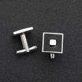 (New)Men Cufflink Exquiite quare Black Enamel Paint Cufflink Modern.