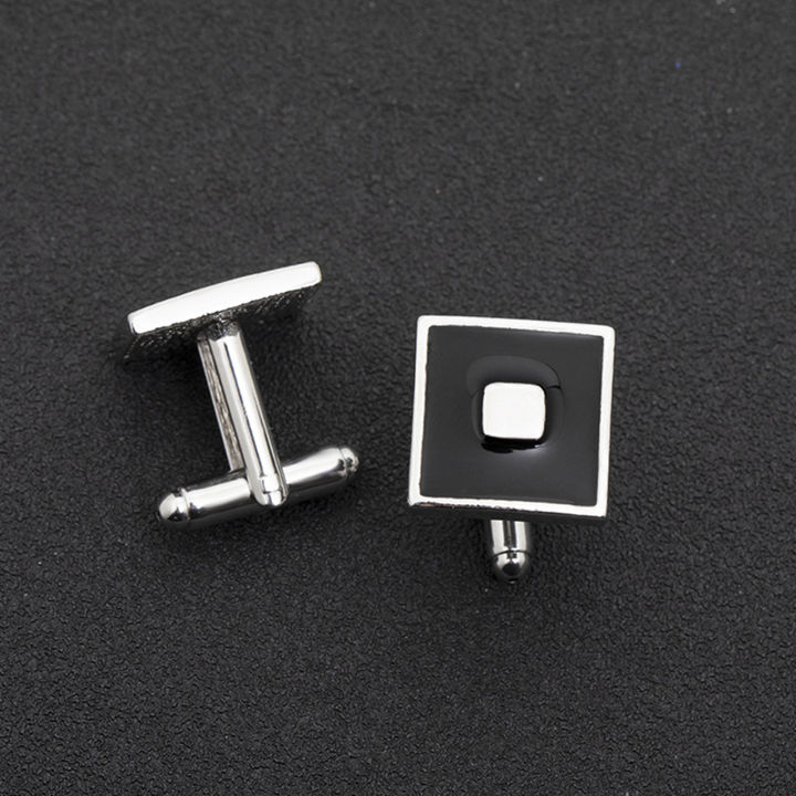 %EF%BC%88New%EF%BC%89Men%20Cufflink%20Exquiite%20quare%20Black%20Enamel%20Paint%20Cufflink%20Modern%20-%20Image%205