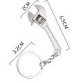 Creative Portable Practical Wrench Shaped Keychain Pendant / Multifunctional Adjustable Universal Alloy Spanner Keyring / Useful Metal Auto Keychain As Repair Tools Or Men Spe. 