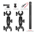 Motorcycle Bike Invisible Selfie Stick Monopod Handlebar Mount Bracket for GoPro 11 Insta360 One X2 X3 Action Camera Accessories.