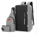 3 Pieces Bag Combo Bag Pack (Ash+Black ).