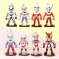 8pcs/set Ultraman Zero Ultraman Tiga Action Figure Dolls For Children Christmas Gift.