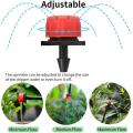 100-pcs Micro Irrigation Emitter Dripper Sprinklers 1/4 Inch Flow Adjustable for Watering System. 