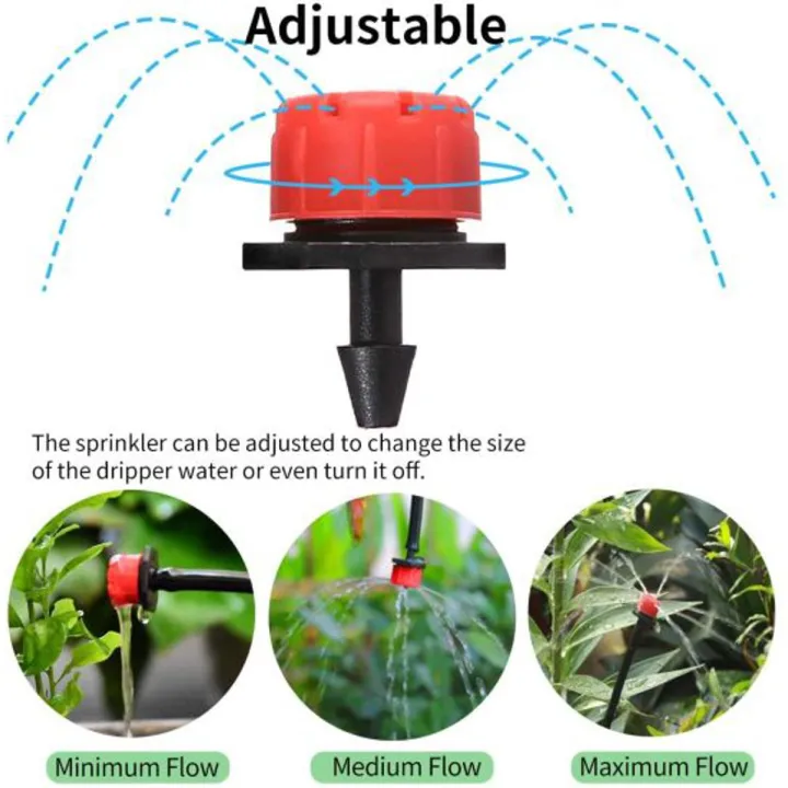 100-pcs%20Micro%20Irrigation%20Emitter%20Dripper%20Sprinklers%201/4%20Inch%20Flow%20Adjustable%20for%20Watering%20System%20-%20Image%202