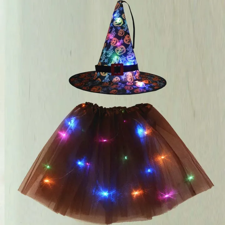 Women%20Kids%20Girl%20Glow%20Cobweb%20Light%20Up%20Tutu%20Skirt%20Spider%20Web%20Hat%20Wizard%20Witch%20Costume%20Party%20Gift%20Bat%20Cloak%20Halloween%20Christmas%20-%20Image%203