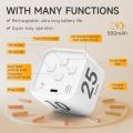 Promodoro Rotating Productivity Timer 5, 25, 10, 50 Minutes Preset, Desk Cube w/Gravity Sensor for ADHD, Mute Functions, Ideal for Work, Study, Kitchen, Back to School (White). 